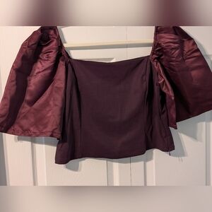 Elegant Burgundy Off-Shoulder Top